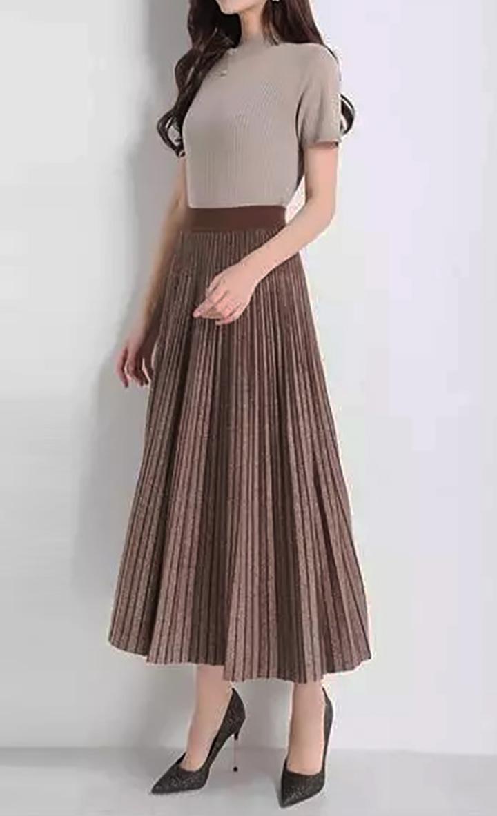 Юбка миди двусторонняя Forza Viva MW-KS-1902A трикотажная р. 42 Коричневый (17852306) - фото 3 Юбка миди двусторонняя Forza Viva MW-KS-1902A трикотажная р. 42 Коричневый (17852306) - фото 3