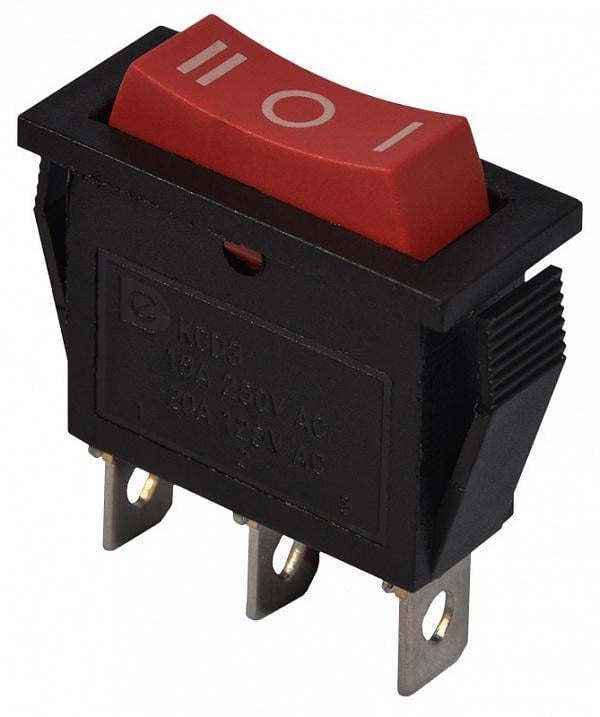 Переключатель одноклавишный АСКО-УКРЕМ KCD3-103 R/B на 3 положения Черный/Красный (A0140040032)