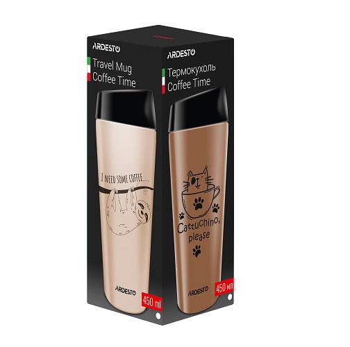 Термокухоль Ardesto AR2645DMM Coffee Time Cat 450 мл Мокко - фото 3 Термокухоль Ardesto AR2645DMM Coffee Time Cat 450 мл Мокко - фото 3