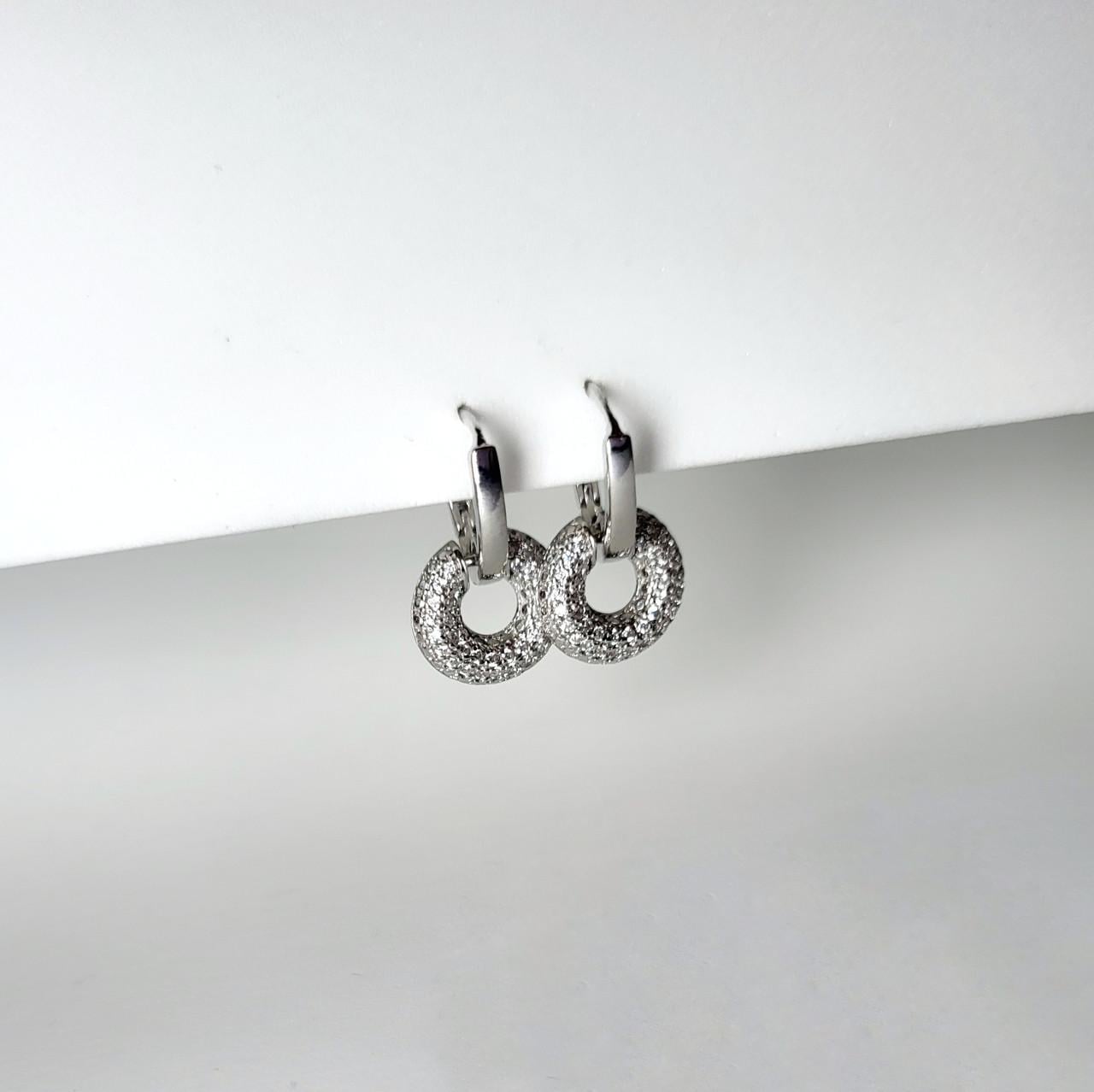Серьги с подвеской Круг серебро 925 пробы 4,20 г (5171р)