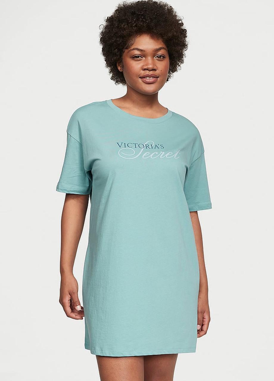 Ночная рубашка Victoria's Secret Cotton Sleepshirt XS/S бирюзовая (2217561861)