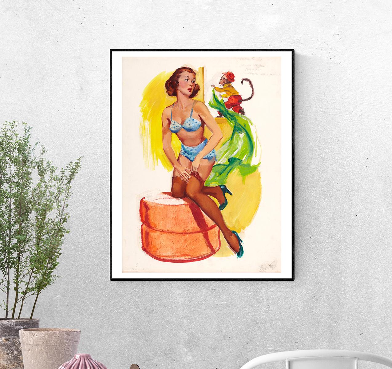 Постер Обезьянка утащила халатик. Джойс Баллантайн формат А-1 (pin_up010220_Poster)