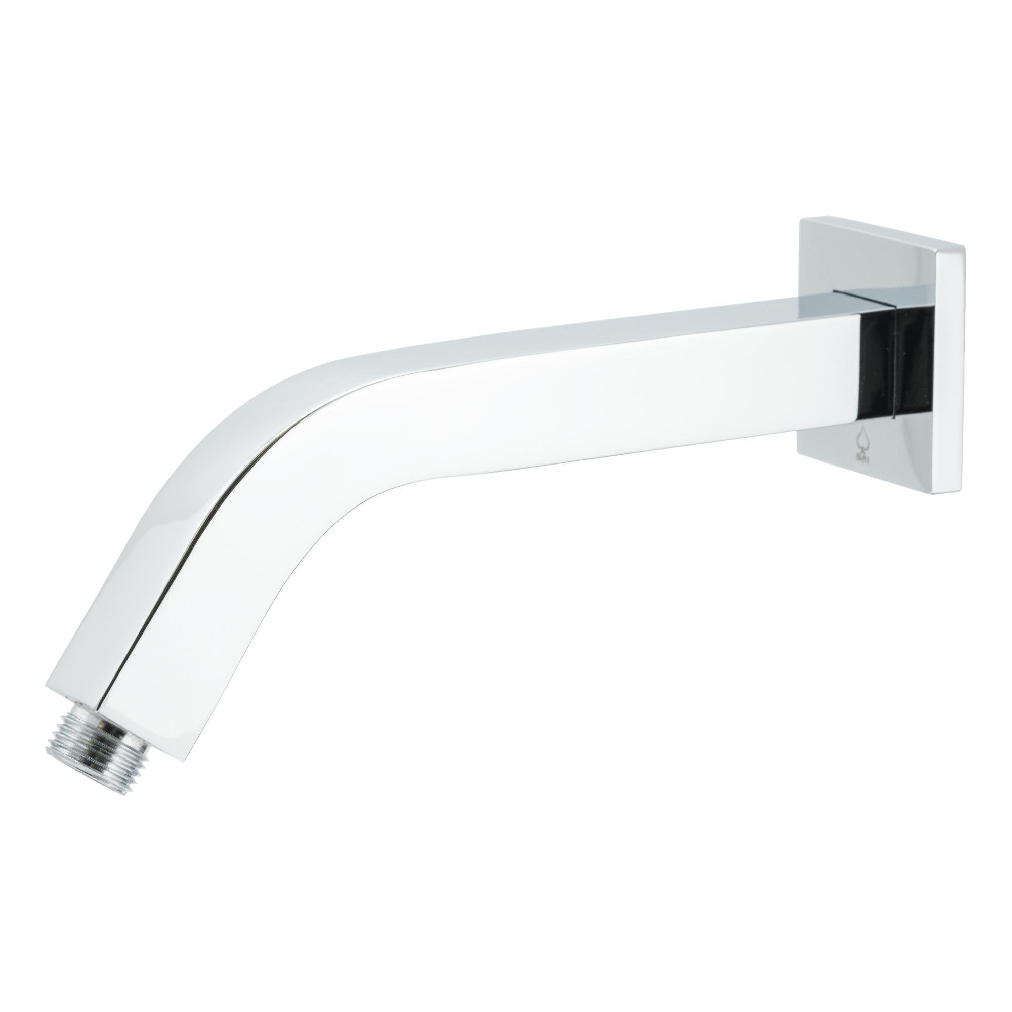 Кронштейн для верхнего душа BAI латунный настенный настенный квадратный 18х2,5х2,5 см Хром (0446)