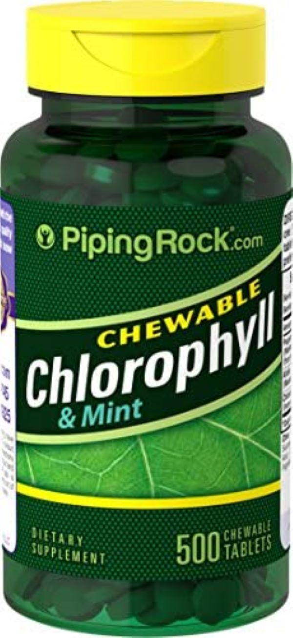 Витамины Chewable Chlorophyll & Mint Double Strength Piping Rock 500 Chewable Tablets