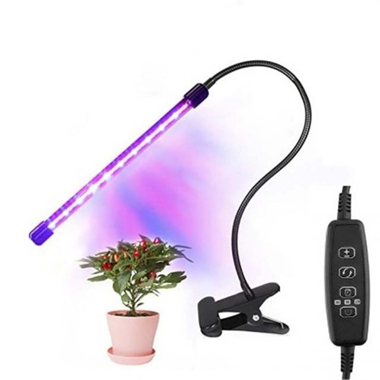 Ультрафіолетова лампа для рослин 1 лампа 10W USB таймер з кріпленням прищіпка та пультом - фото 3 Ультрафіолетова лампа для рослин 1 лампа 10W USB таймер з кріпленням прищіпка та пультом - фото 3