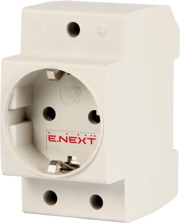 Розетка на DIN-рейку E.NEXT e.socket.pro.din.tms 2P+PE із заземленням (s004002)
