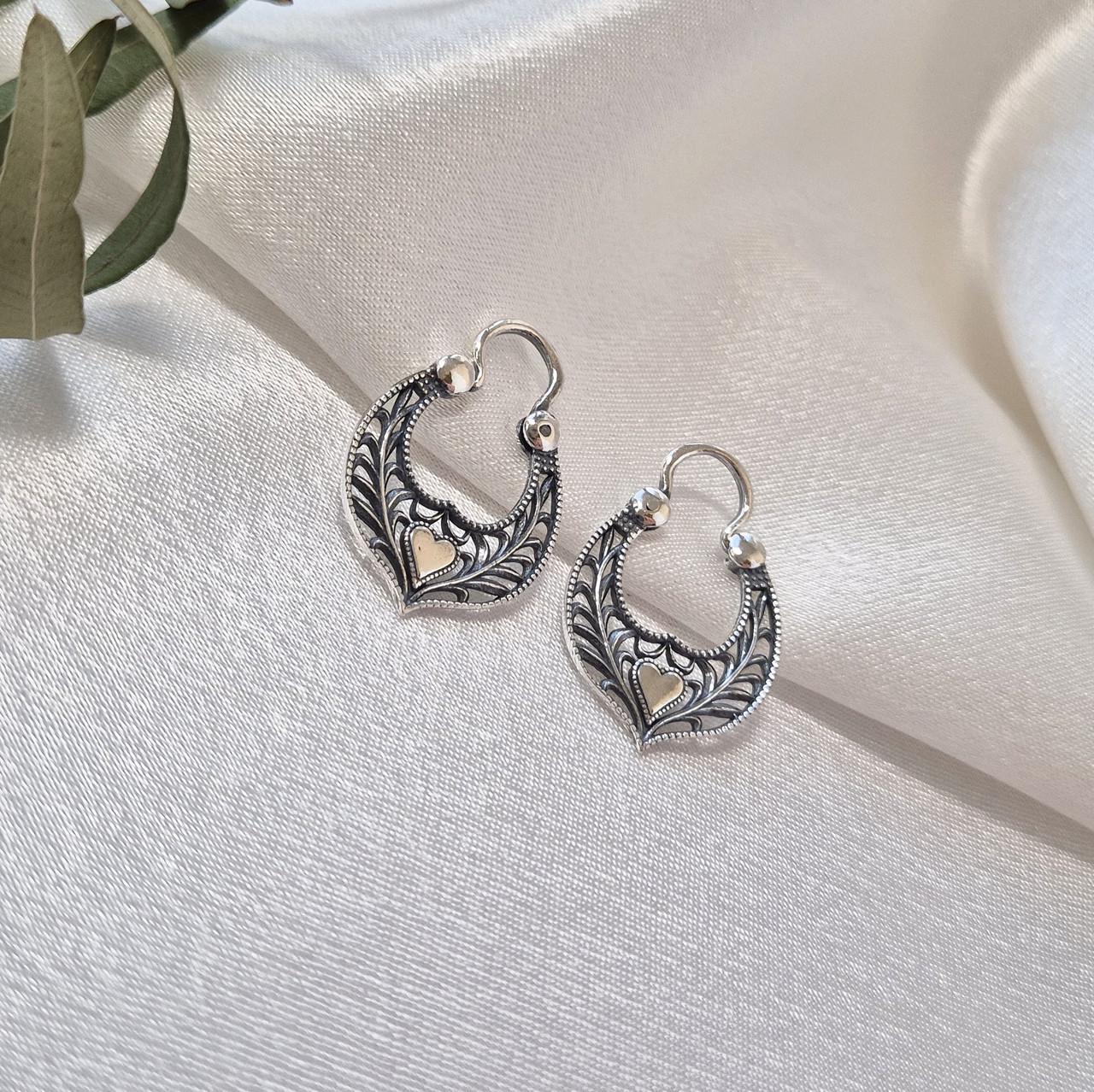 Серьги лунница серебро 925 пробы черненное 2,90 г (5517ч)