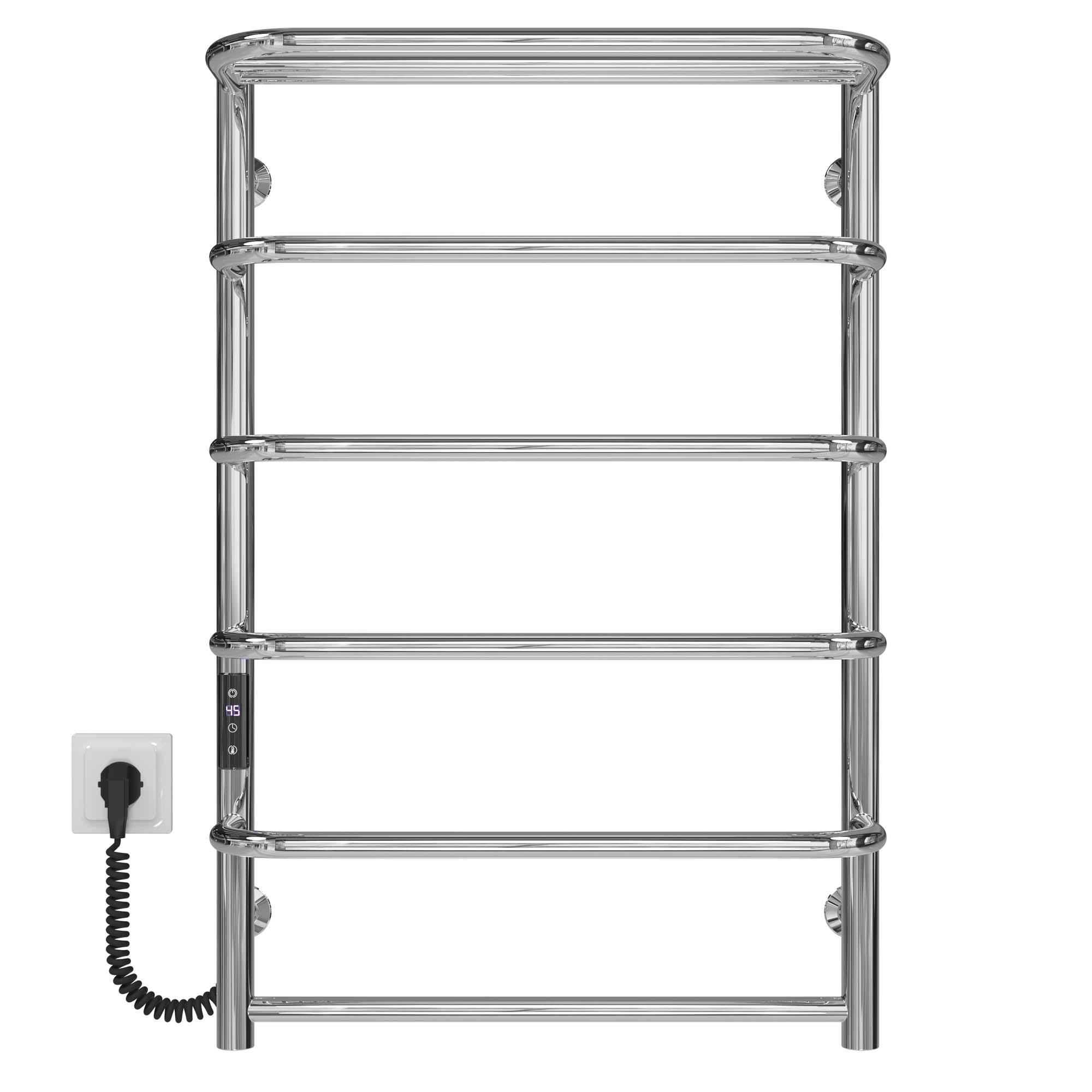 Полотенцесушитель электрический с полкой Deffi Стандарт П6 JD03 нержавеющая сталь 500х800 мм Хром (C.SP.80.50.6.ECL1)