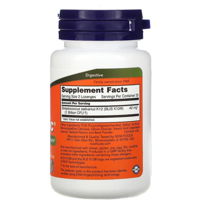Поддержка здоровья ЛОР-органов OralBiotic Now Foods 60 пастилок - фото 2