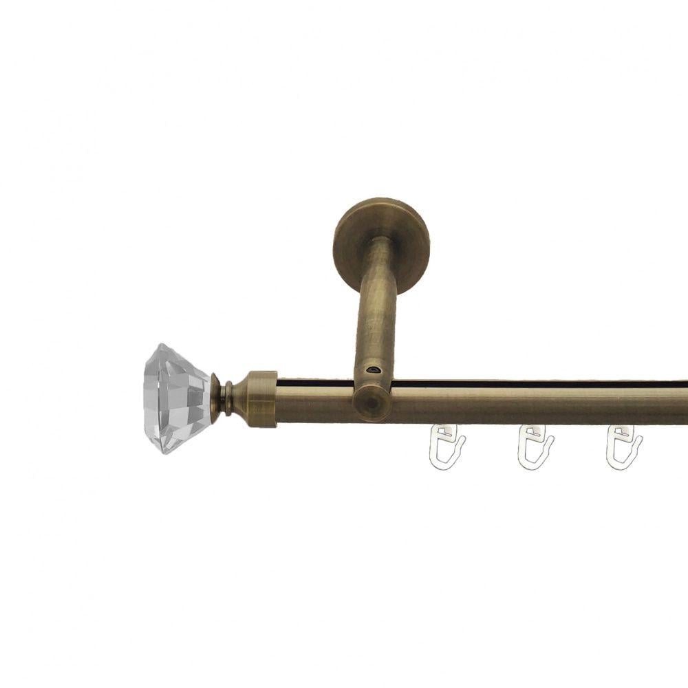 Карниз металевий Orvit Спектралія однорядний циліндр/профіль 16 см профільна труба Антик 19 мм 300 см (7218065)