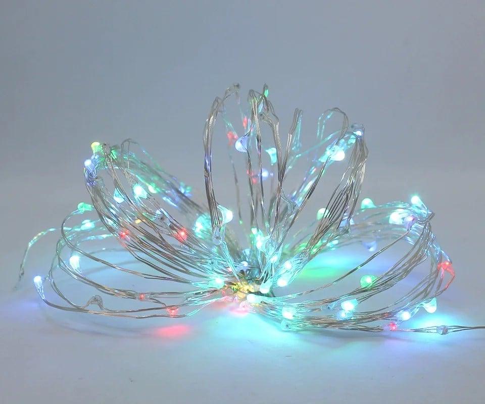 Гирлянда линейная RD-7110 100 LED нить 10 м БП 5В 220V Разноцветный