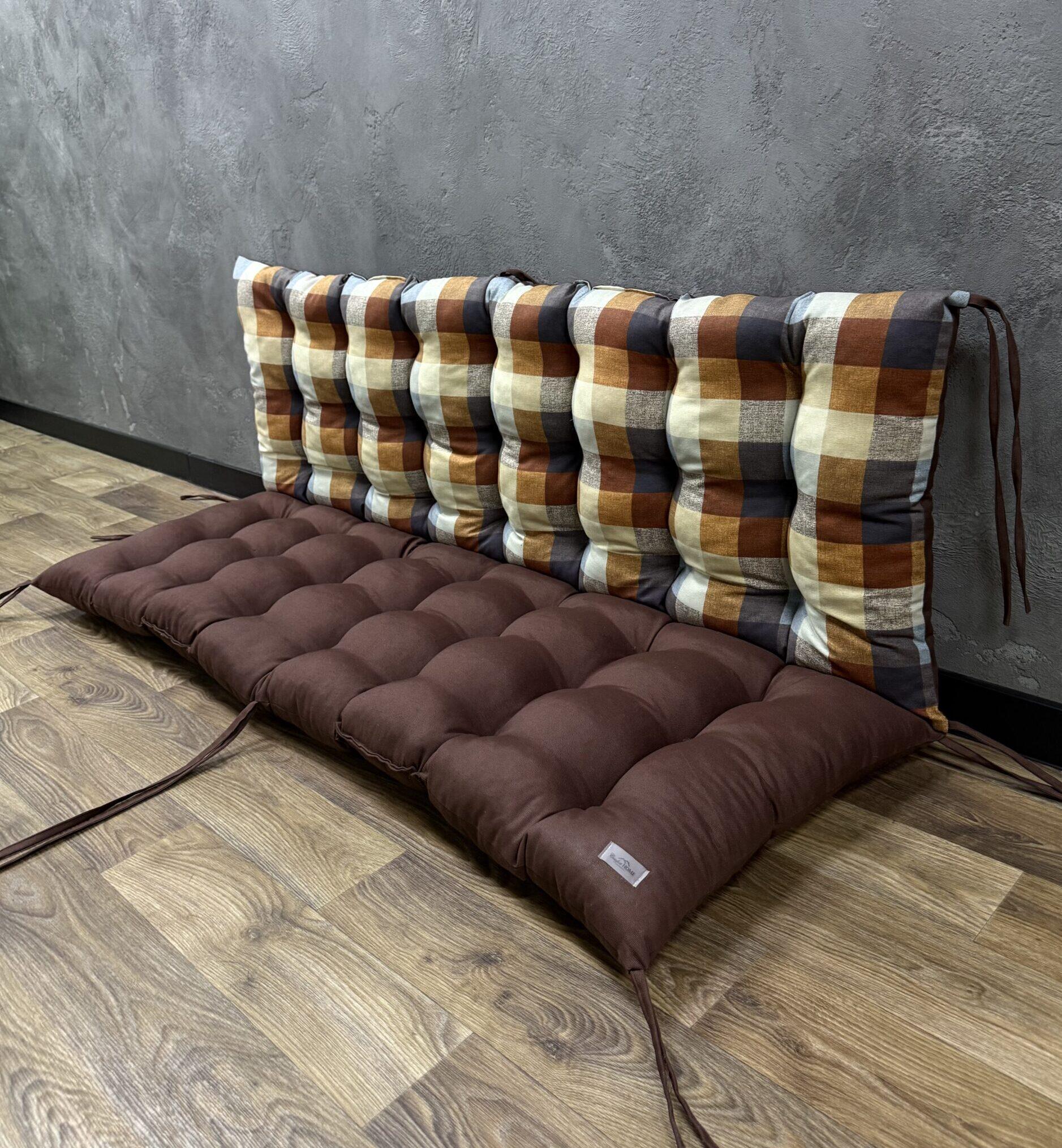 Подушка Comfort Home Cube brown на поддоны/качели/каркасы/садовая мебель комбинированная панама 150х50х50 см