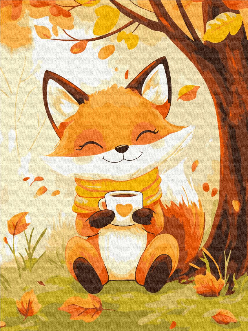 Картина по номерам Brushme Лисенок с какао 30x40 см (KBS0167)