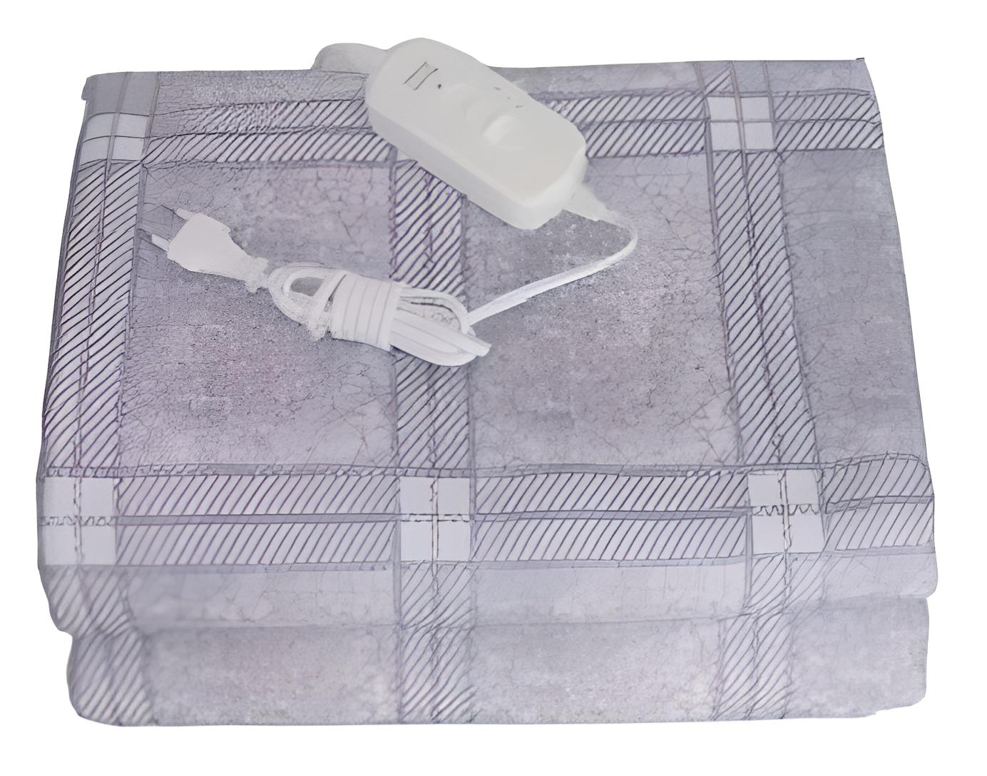 Електропростирадло з терморегулятором Termosoft Royan Electric Blanket Клітинка односпальне байка 68х148 см Сірий