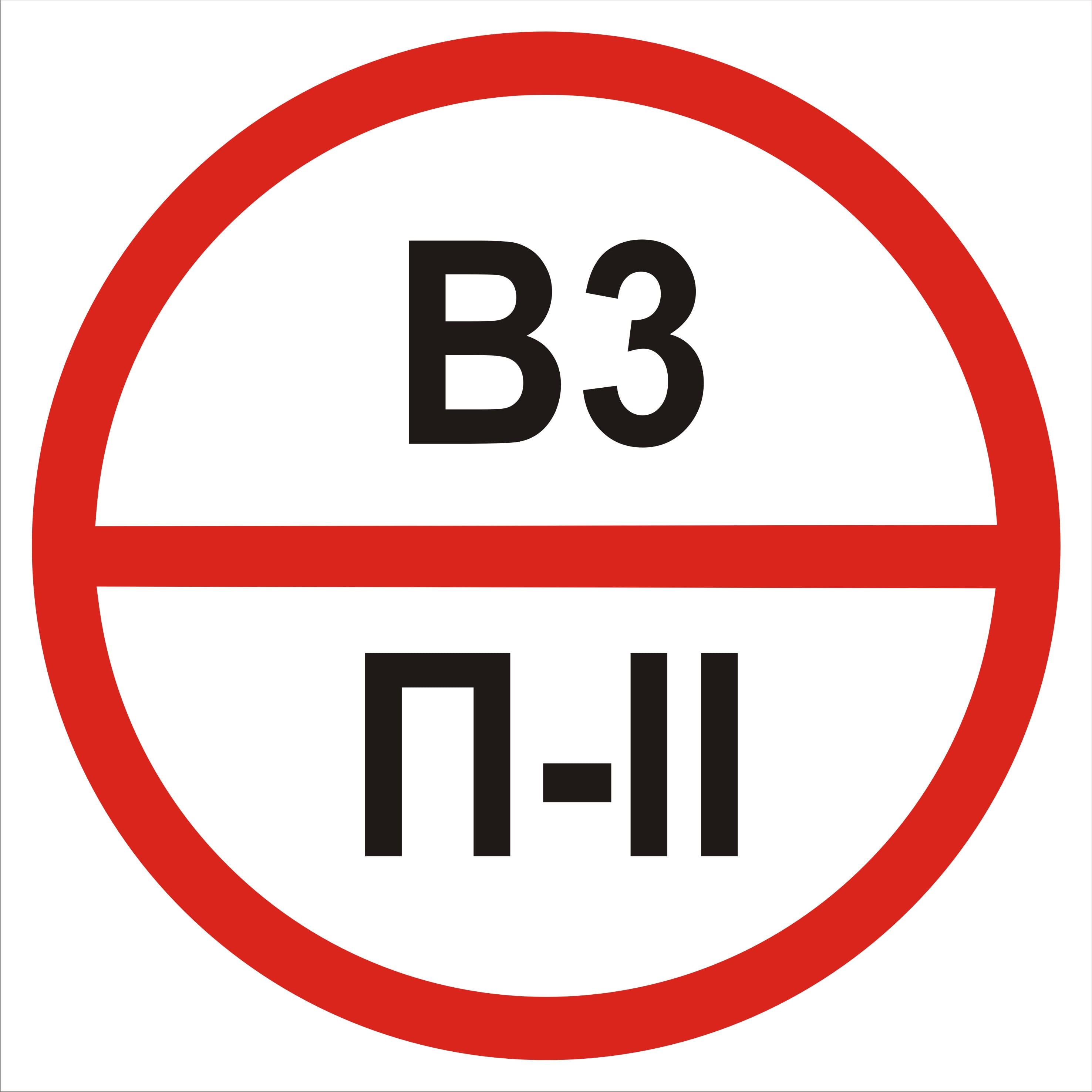 Табличка категория помещения В3/П2 20х20 см (00189)
