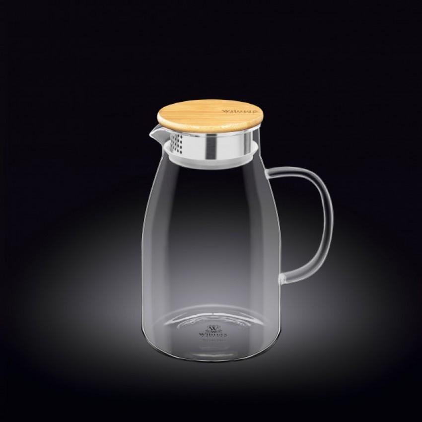Кувшин стеклянный Wilmax WL-888215/A 1500 мл с бамбуковой крышкой (1339291262) - фото 2 Кувшин стеклянный Wilmax WL-888215/A 1500 мл с бамбуковой крышкой (1339291262) - фото 2