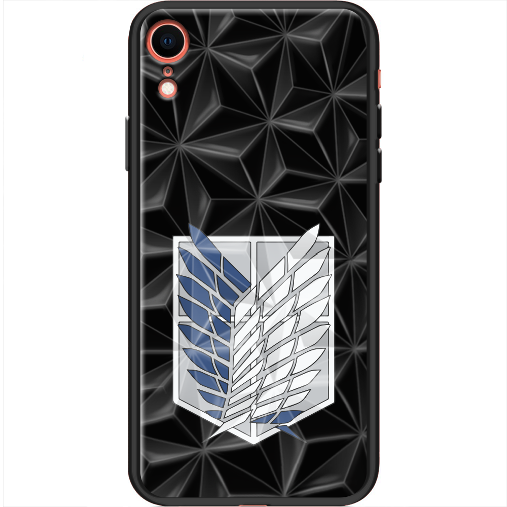 Чехол Boxface iPhone XR Атака Титанов Крылья Свободы Черный силикон с призмой (35417-bk88-37859)