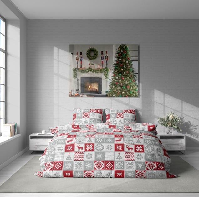 Постельное белье Новогодняя евро 200х220 наволочки 70х70 см 2 шт. Серый (Д-P-0173-03) - фото 2 Постельное белье Новогодняя евро 200х220 наволочки 70х70 см 2 шт. Серый (Д-P-0173-03) - фото 2