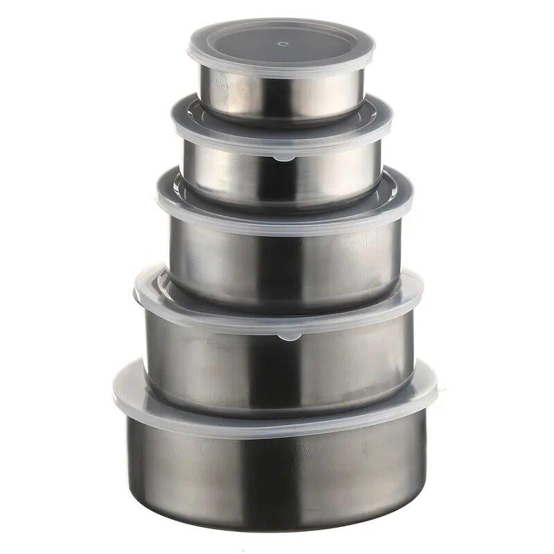 Набір судочків А-Плюс з кришкою з нержавіючої сталі 5 шт. (4708)