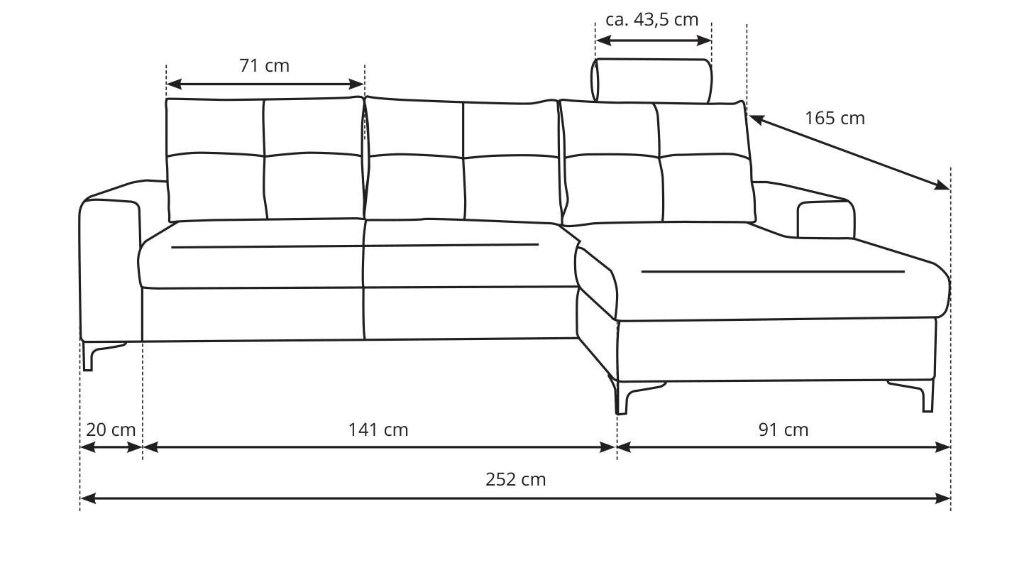 Диван угловой Perfect Home Аlta из натурального дерева/ДСП/ткани Pegasus 72 Голубой (49577) - фото 7
