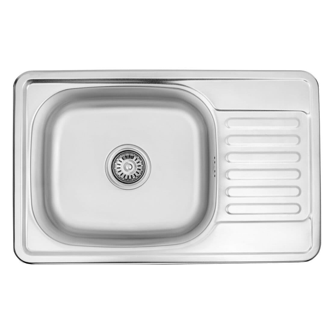 Мойка для кухни Kroner KRP Satin врезная прямоугольная стальная 0,8 мм 660x420 мм (SVR-CV025281)
