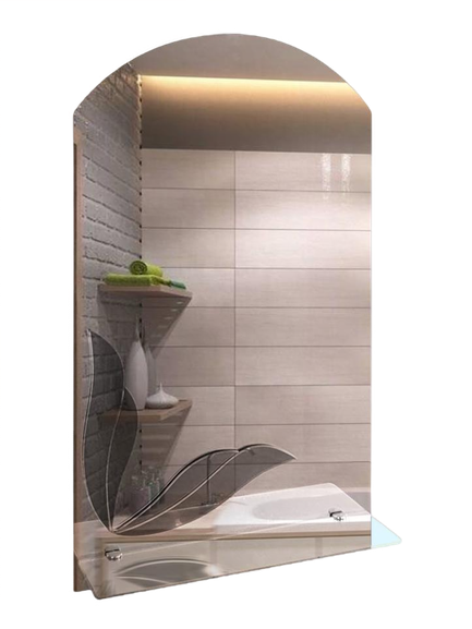 Дзеркало навісне Tobi Sho з полицею та візерунком FG-Лілія 500х675х120 (mn78h456)