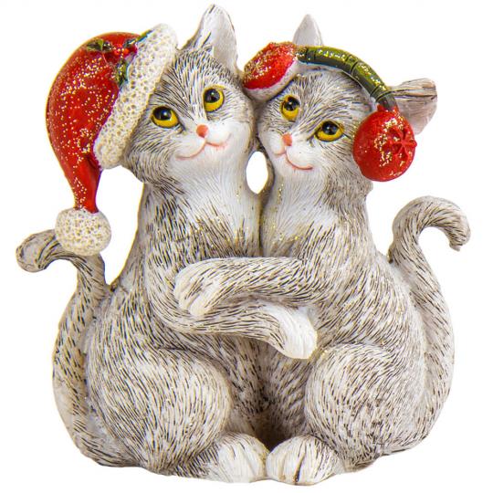 Статуэтка новогодняя Радужные котики из полистоуна 8 см Серый (150-81-2007-199)