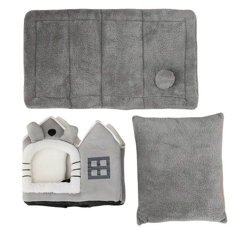 Домик для кошек мягкий со съемной крышей и подушкой 35x30x35 см (2012) - фото 3