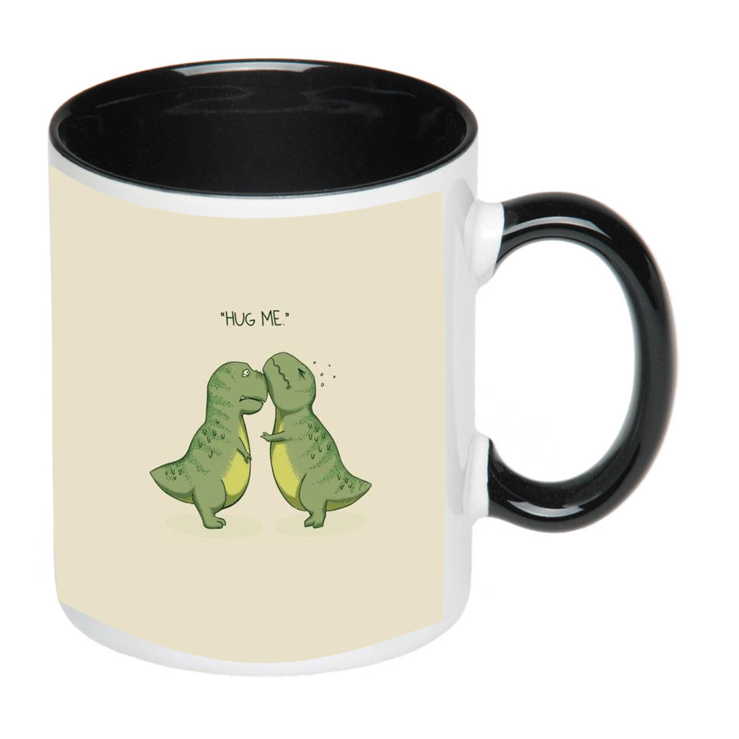 Чашка з принтом Hug me 330 мл Чорний (17799) - фото 2