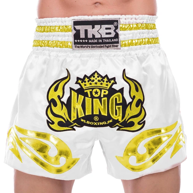 Шорти для тайського боксу та кікбоксингу TOP KING TKTBS-094 XL Білий/Золотий (FFR00424)