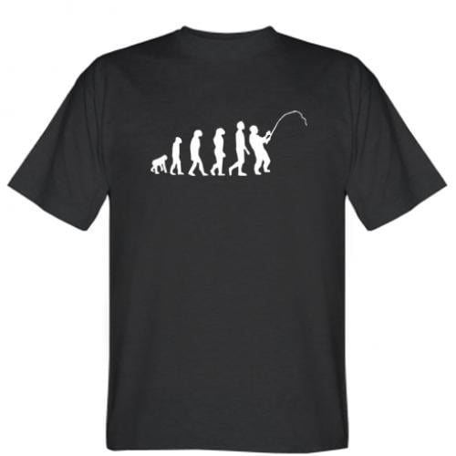 Футболка чоловіча Еволюція рибалки 2XL Чорний (392097-2-45299-XXL)