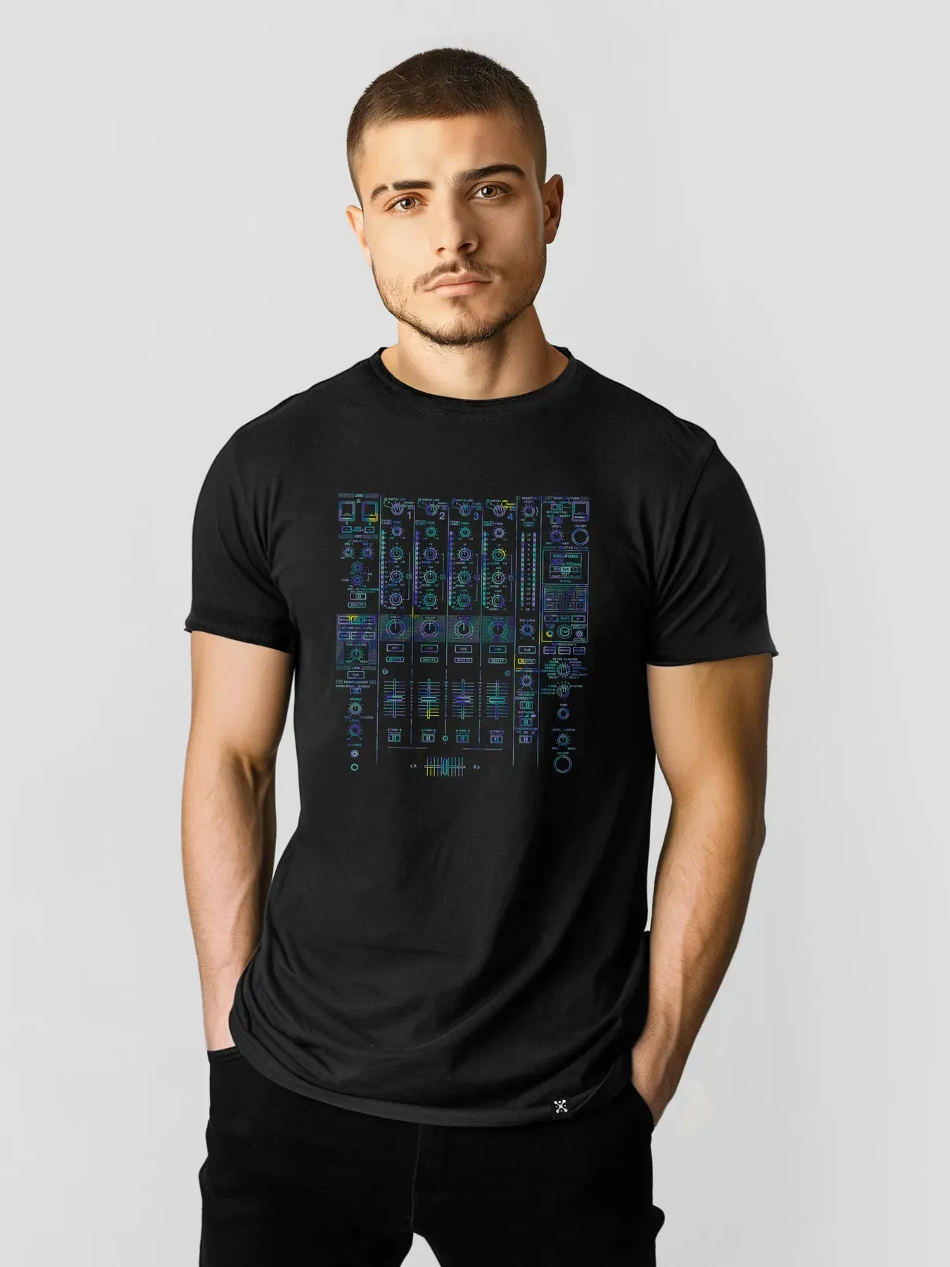 Футболка мужская DJ Mixer 2XL Черный (26914274)