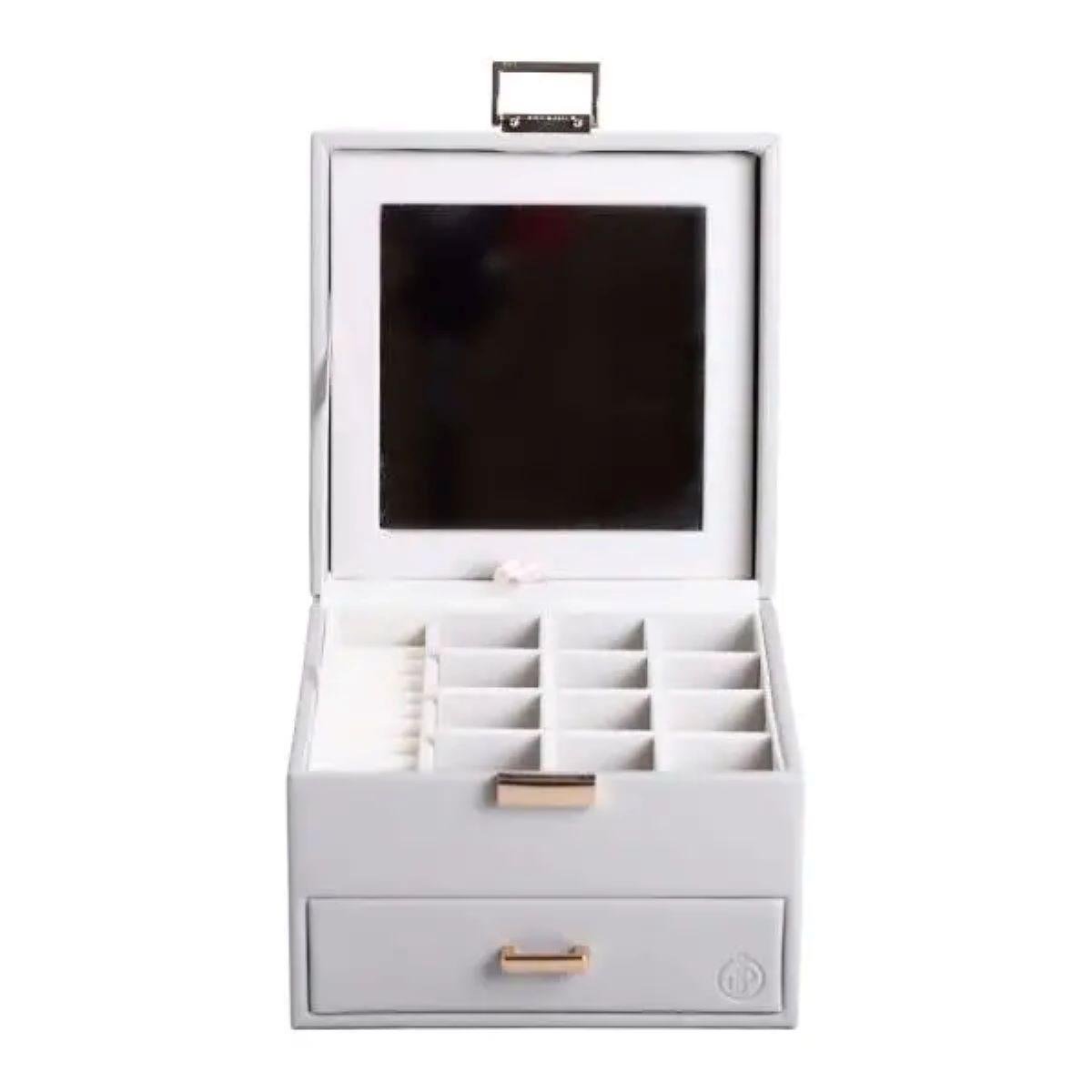 Шкатулка для украшений из экокожи 2 яруса HP-5-2G (A-033843)