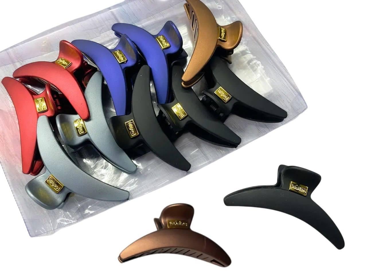 Набор крабиков для волос матовые каучуковые 12 шт. Разноцветный (2900388442)