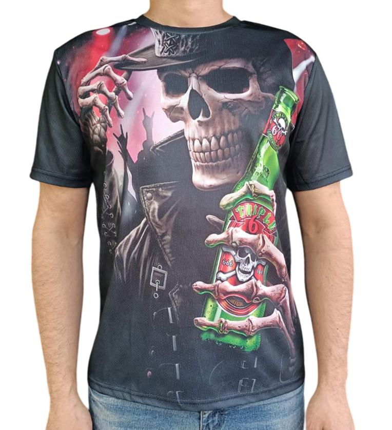 Футболка Скелет з черепом і пляшкою L (545) Футболка Скелет з черепом і пляшкою L (545)