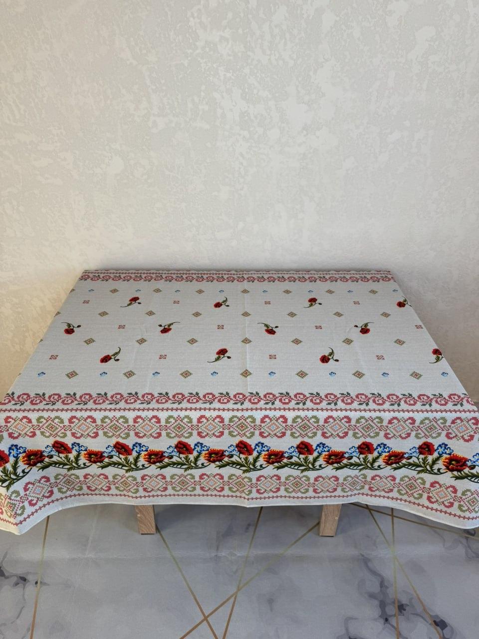 Скатерть хлопчатобумажная 110х150 и полотенца 4 шт. 35х70 см Светло-серый (П4К-Al-nabir-lyon-0059)