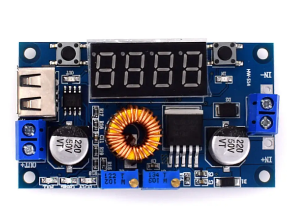 Преобразователь понижающий XL4015 5A с ампер/вольт/ватт (21211444)
