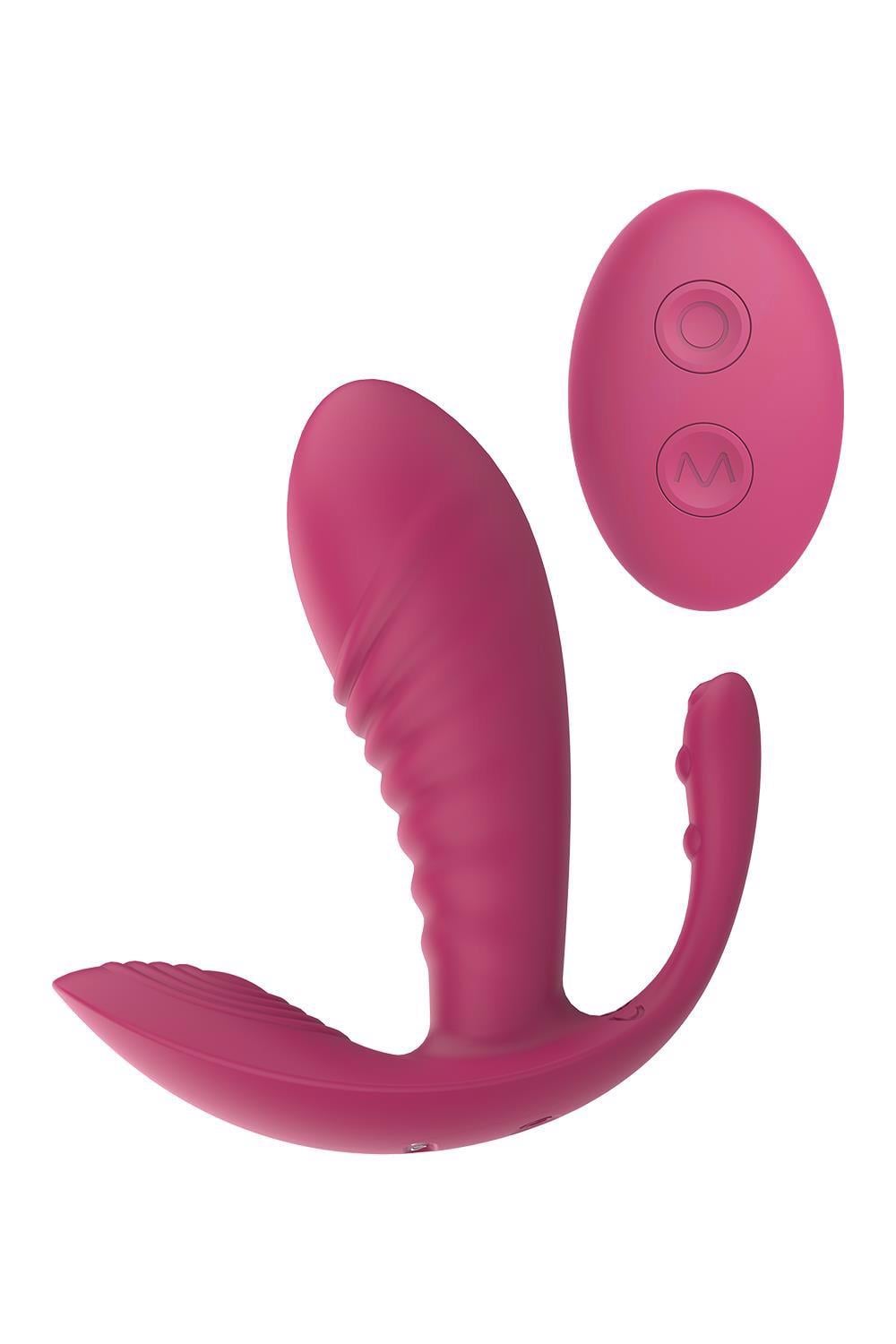 Массажер-вибратор рельефный Dream Toys Essentials с тройной стимуляцией Красный