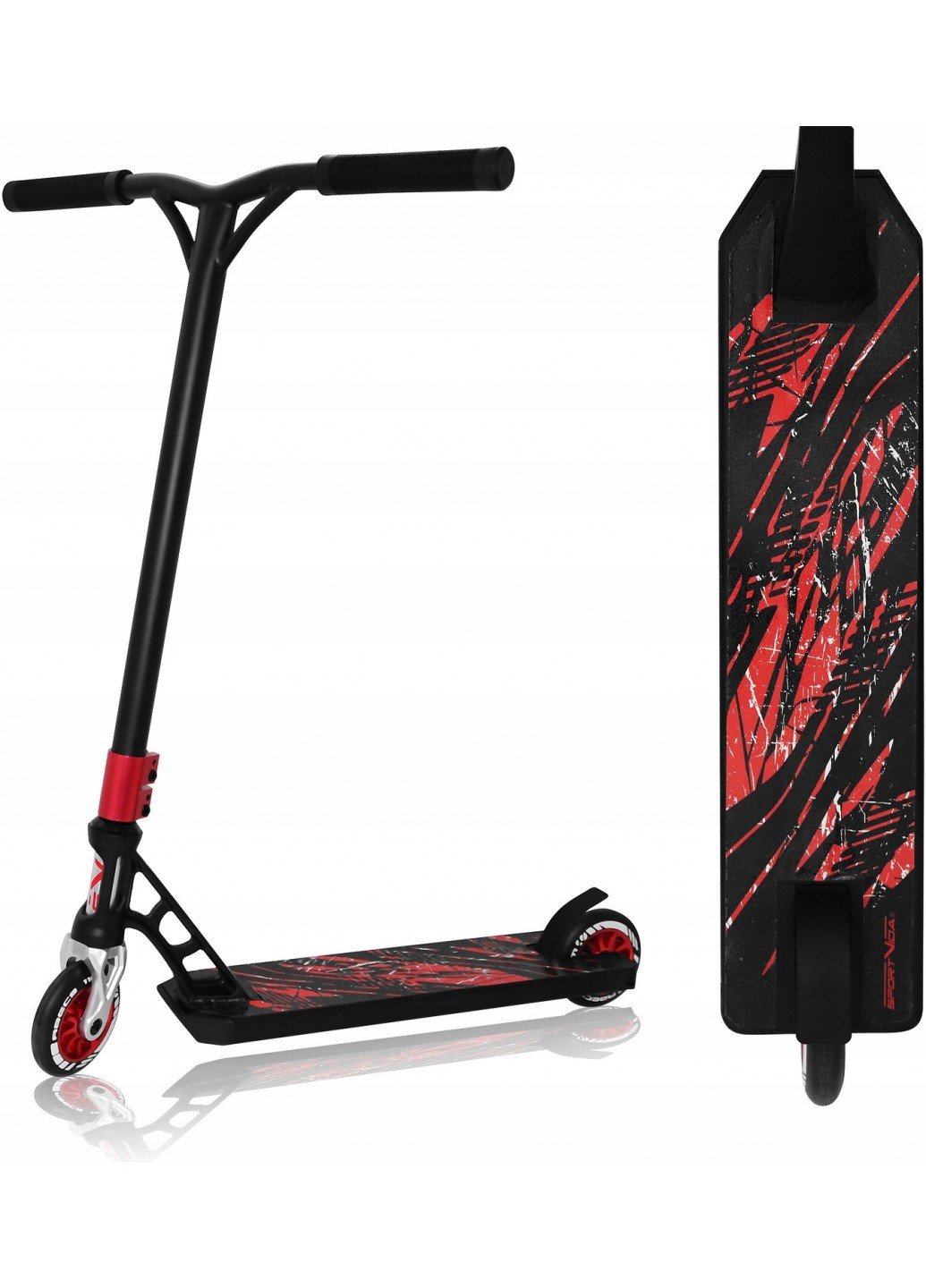 Самокат c пегами трюковый SportVida Stunt 110 Pro Черно-красный