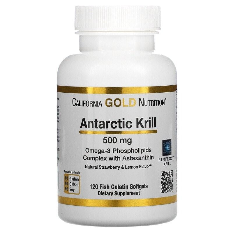 Жирные кислоты California Gold Nutrition Antarctic Krill Oil with Astaxanthin RIMFROST 500 мг 120 капсул
