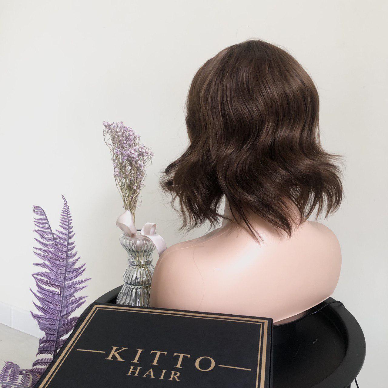 Перука KITTO HAIR боб каре із чолкою Світло-коричневий (6343) - фото 3