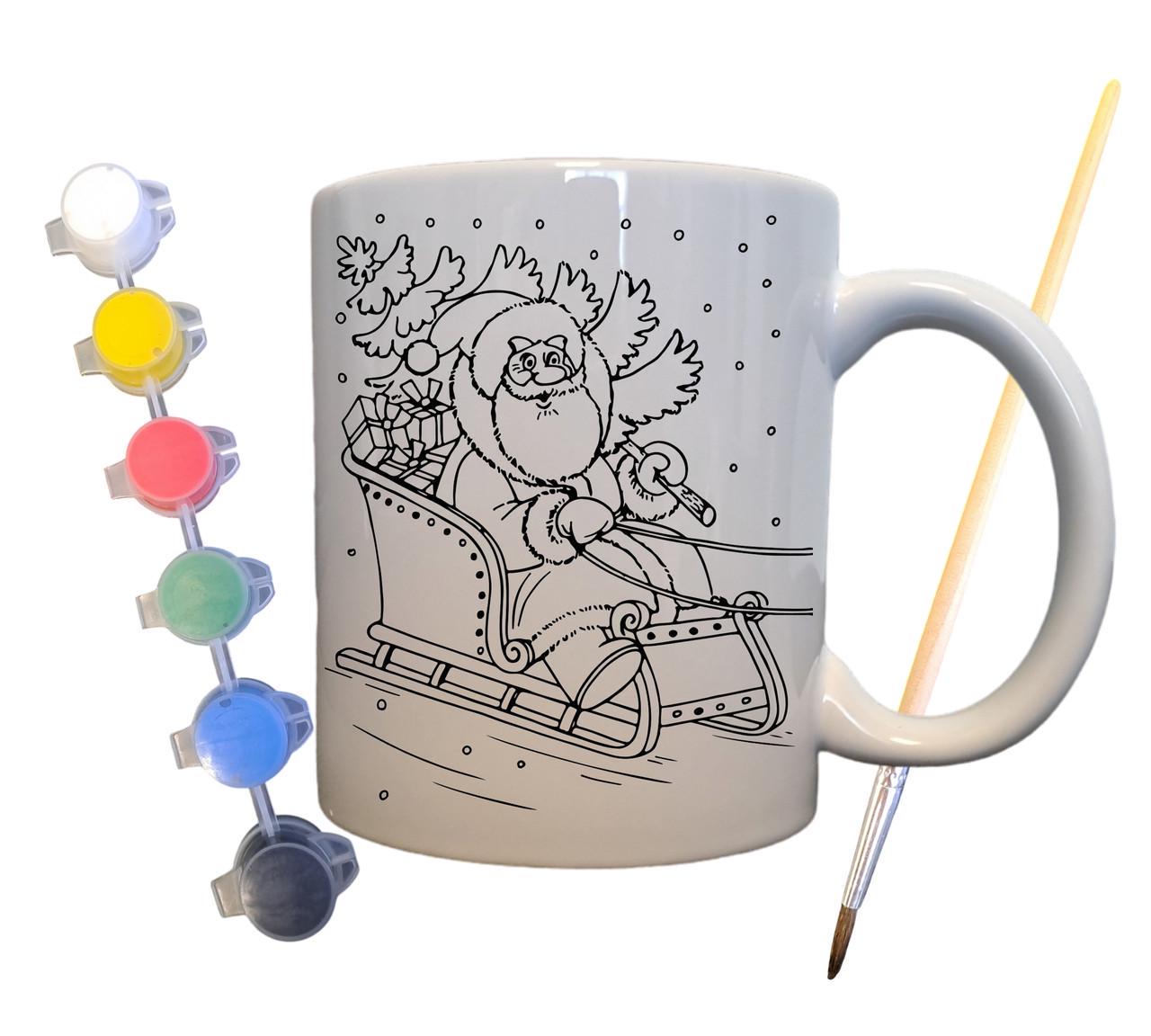 Набор для творчества кружка раскраска Подарки на Рождество 330 мл Белый (КР0056)
