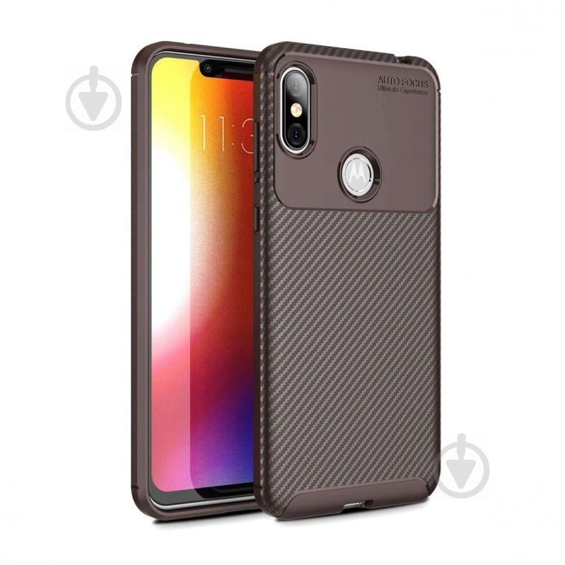 Чохол Carbon Case Motorola P30 Note Коричневий (hub_iijE33331)