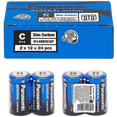 Батарейки Panasonic Zinc Carbon C R14 блистер 24 шт.