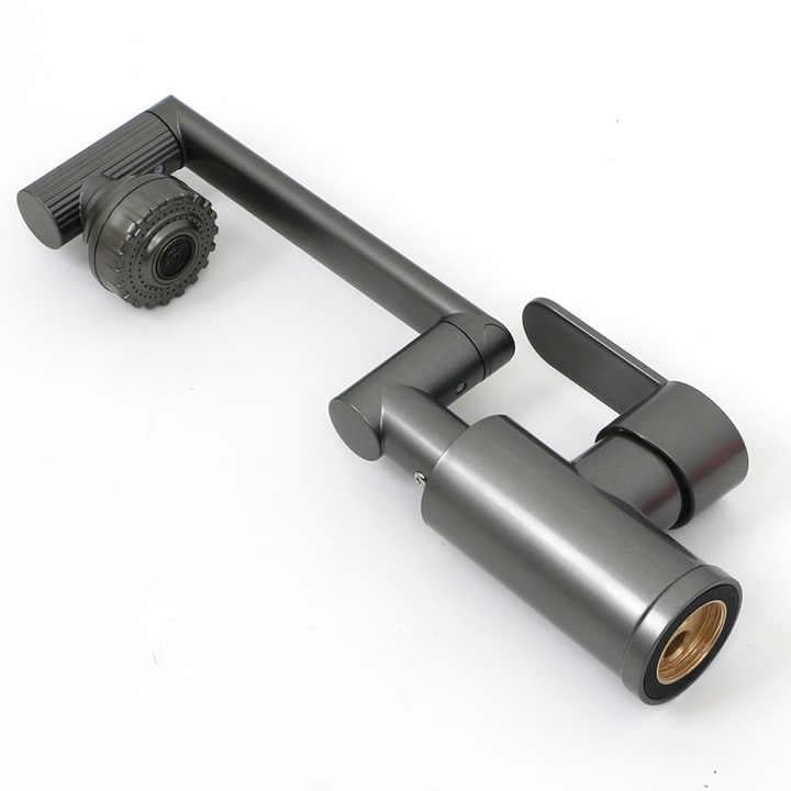 Змішувач для раковини поворотний складаний Water Tap Графітовий - фото 16