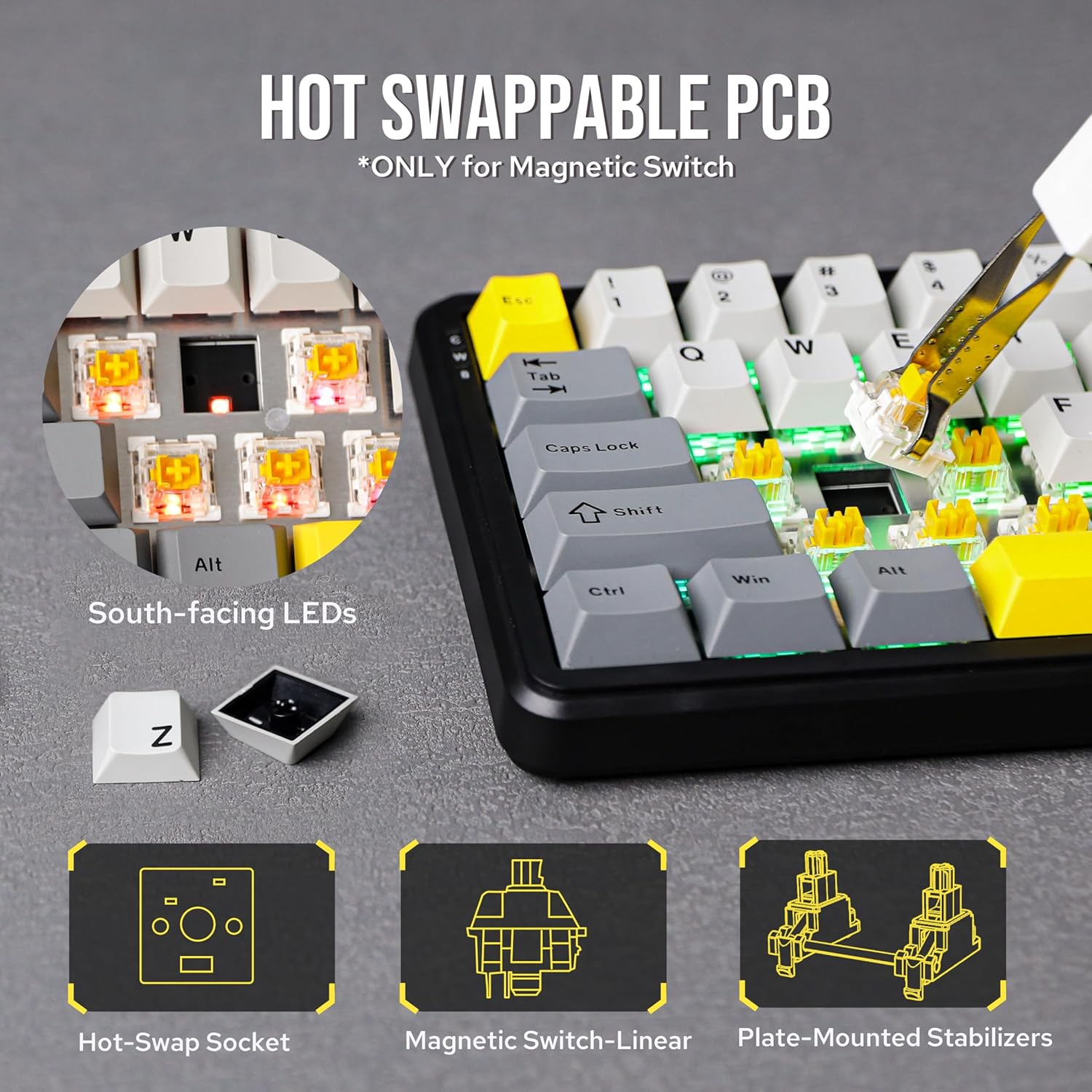 Клавиатура проводная AJAZZ AK680 MAX Flagship Edition Magnetic Switch Grey (2000169) - фото 6 Клавиатура проводная AJAZZ AK680 MAX Flagship Edition Magnetic Switch Grey (2000169) - фото 6