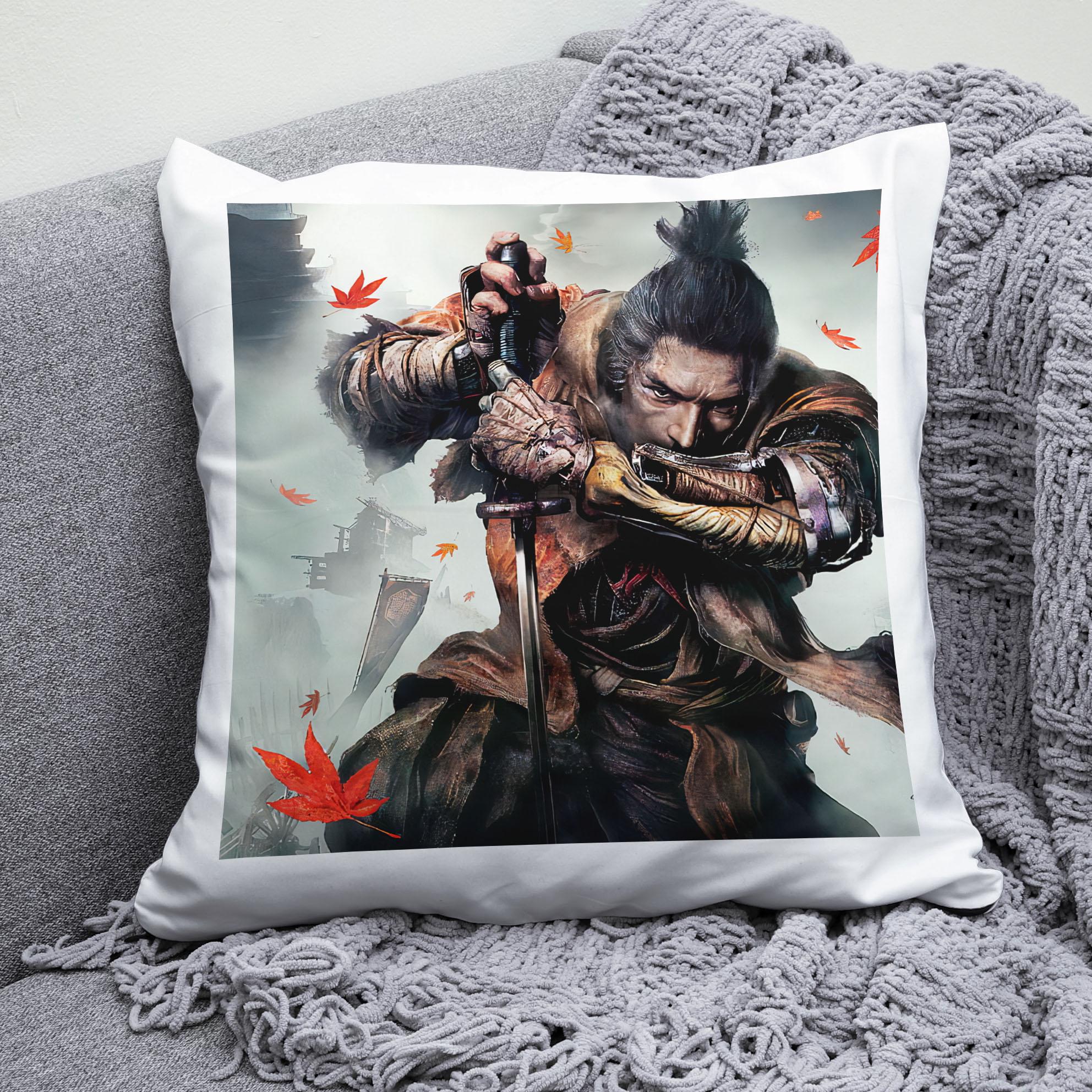 Плюшевая подушка квадрат с принтом игры Sekiro: Shadows Die Twice
