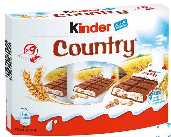 Шоколад молочный Kinder Country порционный со злаками 211,5 г (24067375)