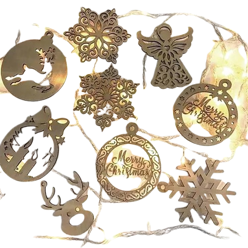 Комплект рождественских игрушек DecorWood из дерева 9 шт.