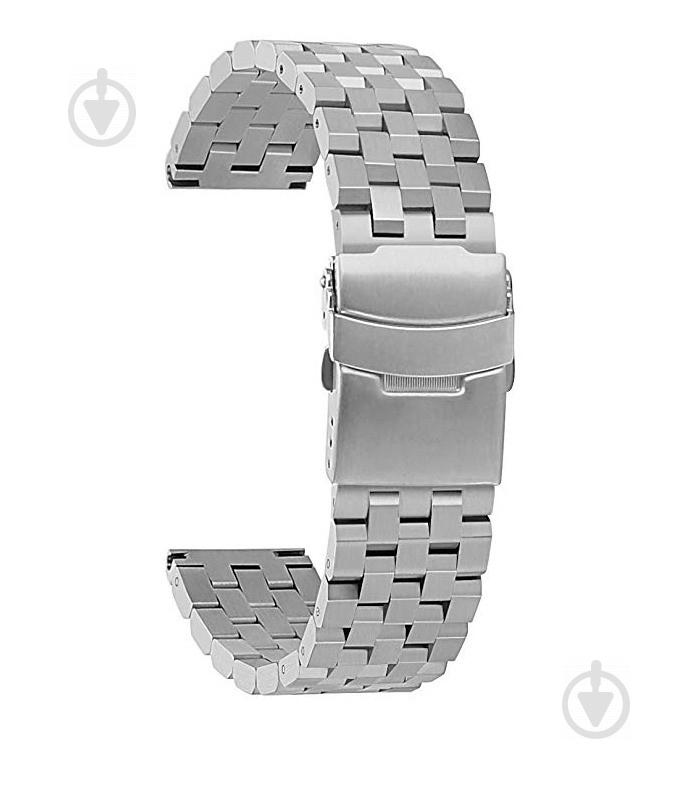 Ремешок BeWatch 22 мм стальной Quadro для Amazfit Pace/Stratos 3/GTR 47 mm Серебро (1024405)